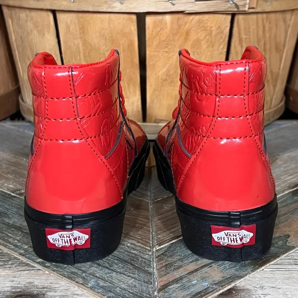Vans Sk8-Hi Platform 2 David Bowie Ziggy Stardust Red Patent Sneaker Womens 6.5